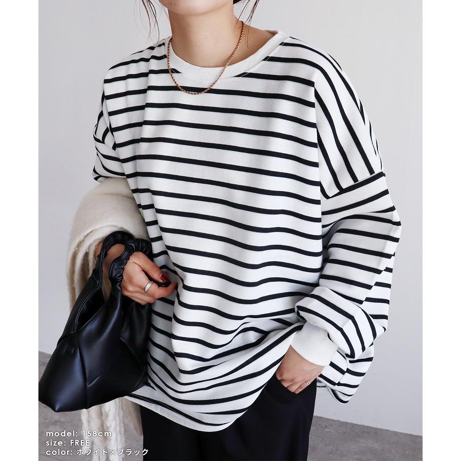 reca（レカ） 無地/ボーダー 裏起毛ビッグプルオーバー R21249-v