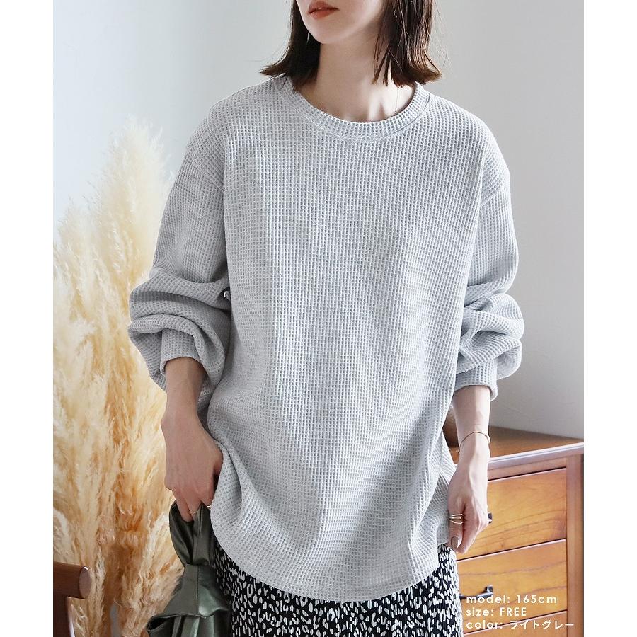 reca ボリュームスリーブワッフルプルオーバー R22134-k レディース  