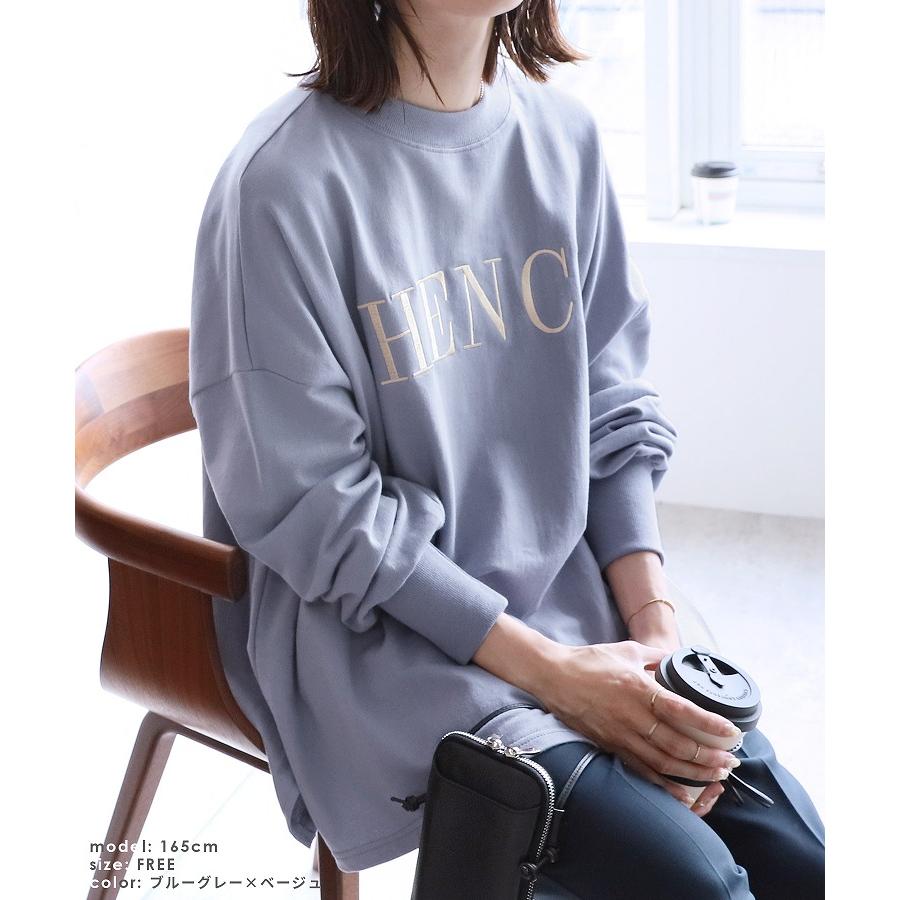 ロゴ刺繍クルーネックプルオーバー R23208-k レディース トップス 