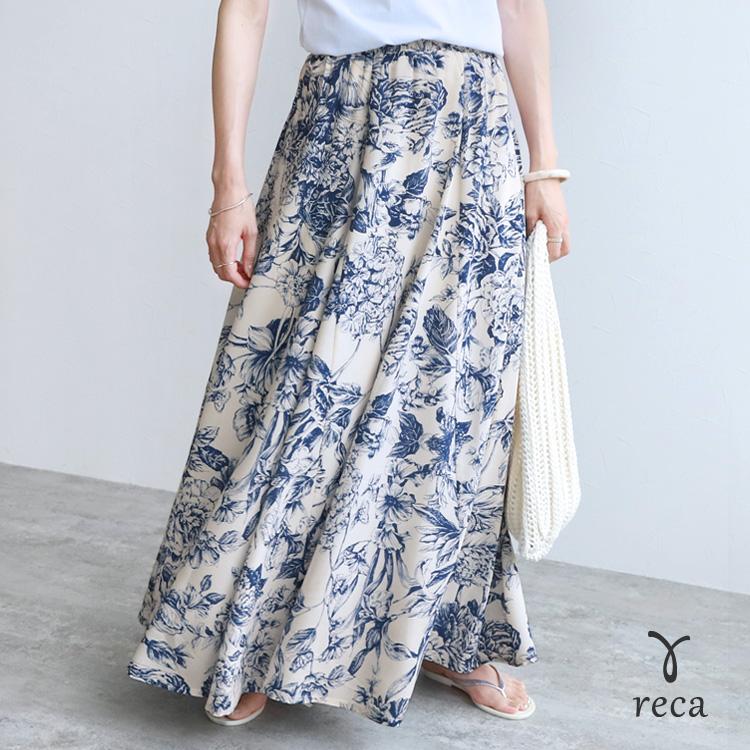 花柄シフォンロングスカート R24140-s レディース 2024年夏新作  