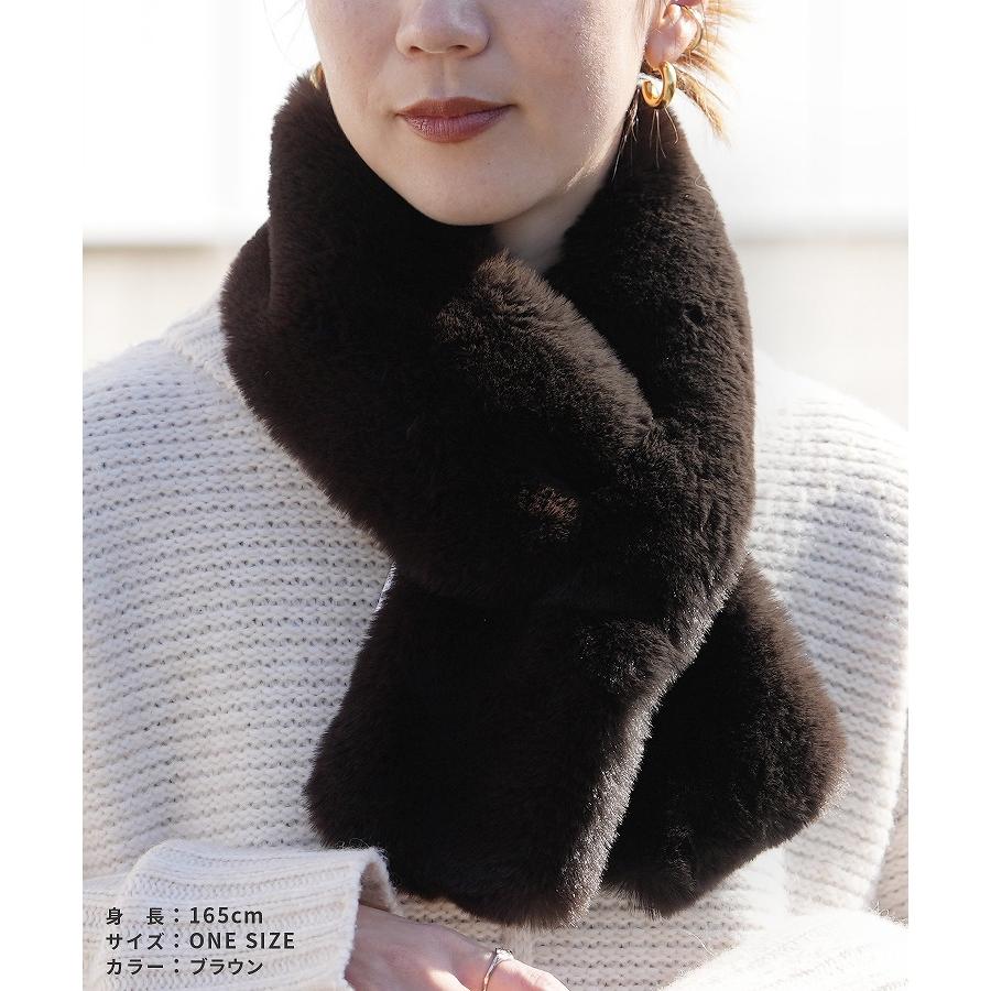 差し込みフェイクファーマフラー ro-tp-528 2025年秋冬新作 レディース