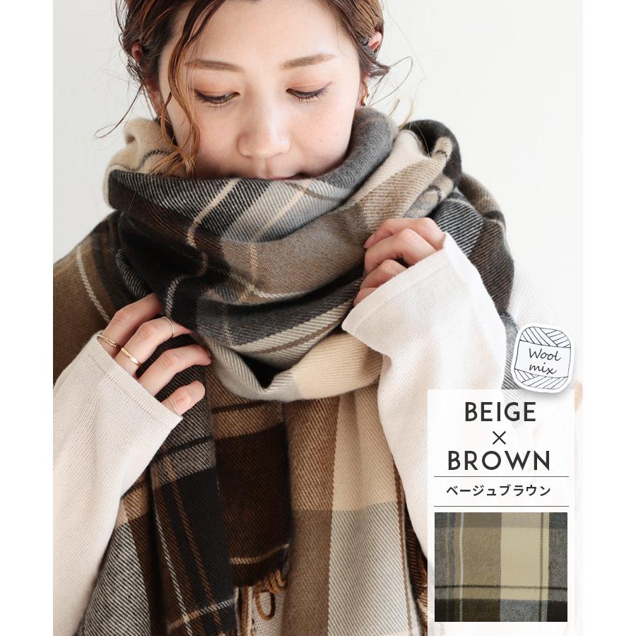チェック柄 大判 ストール マフラー 羽織り ネックウォーマー レディース メンズ ウール混 ギフト ひざ掛け St35 送料無料 ネコポス発送10 St35 Reca 通販 Yahoo ショッピング