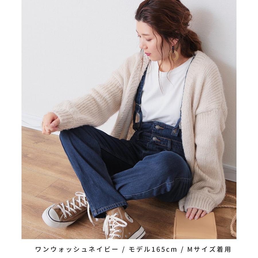 デニムサロペットパンツ レディース ボトムス オールインワン オーバーオール ウエストゴム バッククロス 秋 冬 春 夏 全2色 M L W0216 宅配便発送 W0216 Reca 通販 Yahoo ショッピング