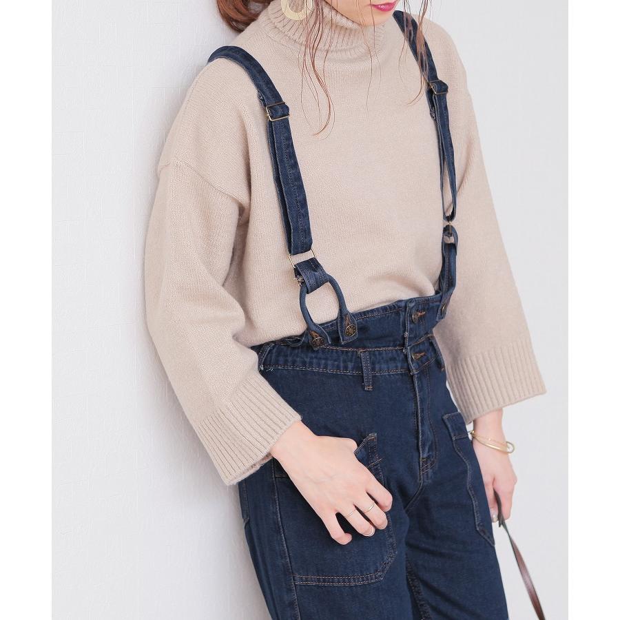 デニムサロペットパンツ レディース ボトムス オールインワン オーバーオール ウエストゴム バッククロス 秋 冬 春 夏 全2色 M L W0216 宅配便発送 W0216 Reca 通販 Yahoo ショッピング