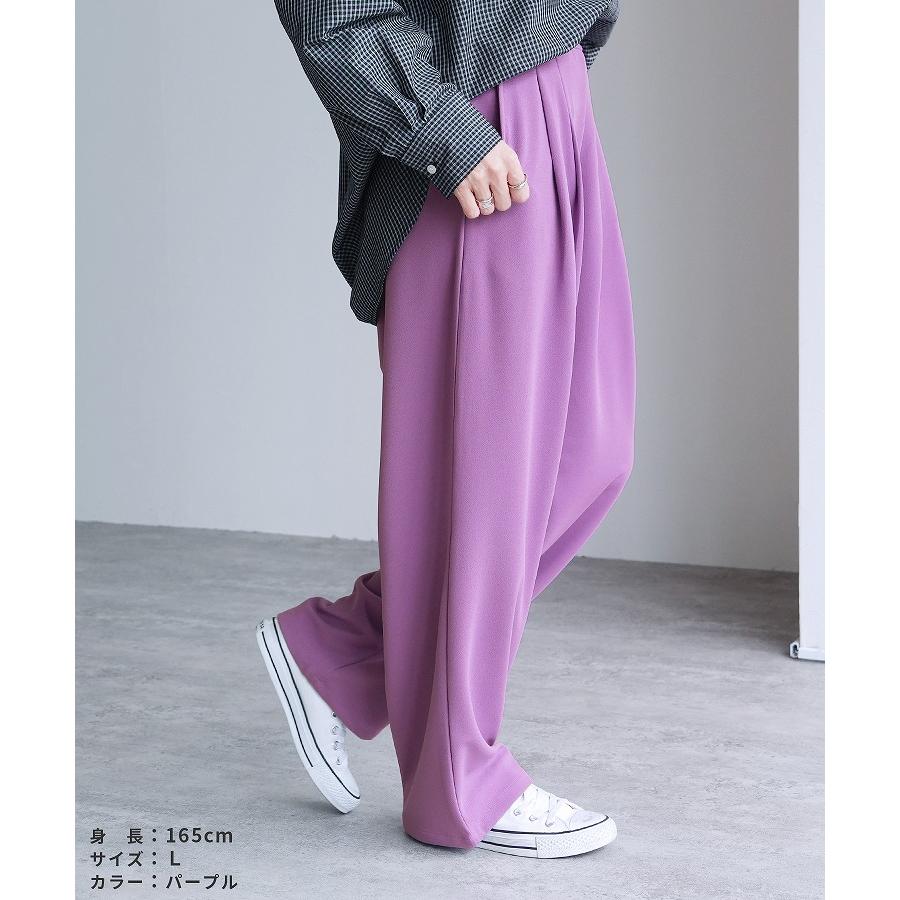 reca（レカ） カットジョーゼットタックパンツ y1106 レディース