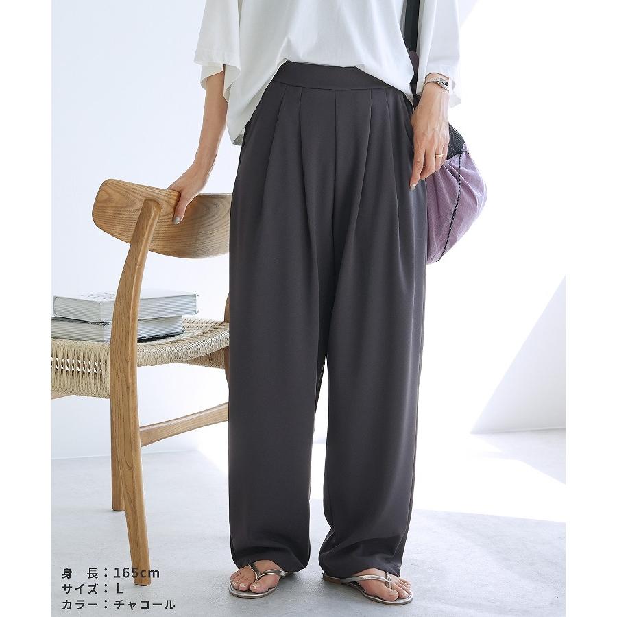 reca（レカ） カットジョーゼットタックパンツ y1106 レディース