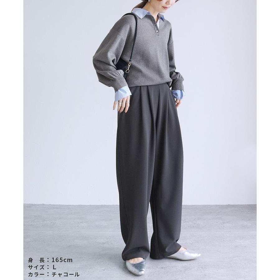 reca（レカ） カットジョーゼットタックパンツ y1106 レディース