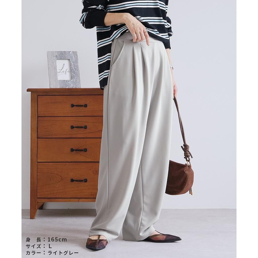 reca（レカ） カットジョーゼットタックパンツ y1106 レディース