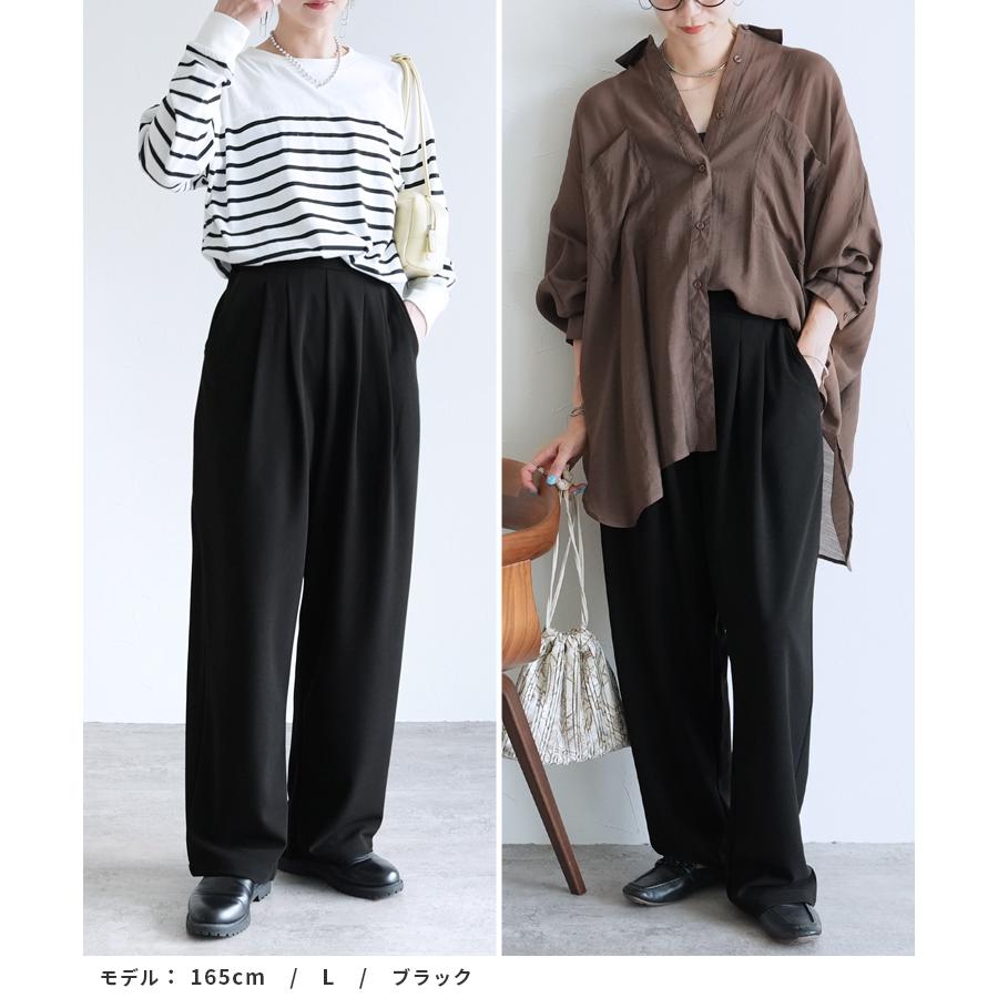 reca（レカ） カットジョーゼットタックパンツ y1106 レディース