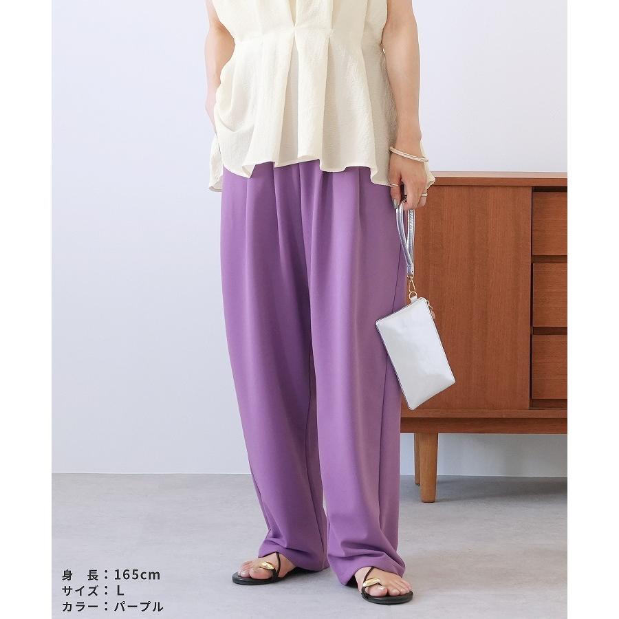 reca（レカ） カットジョーゼットタックパンツ y1106 レディース