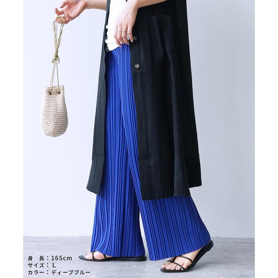 プランテーションネイビー プリーツパンツ reca（レカ） やみつきパンツ レディース ボトムス プリーツパンツ
