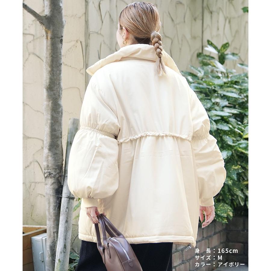 reca（レカ） ドロストギャザースタンドカラーコート y8212 レディース