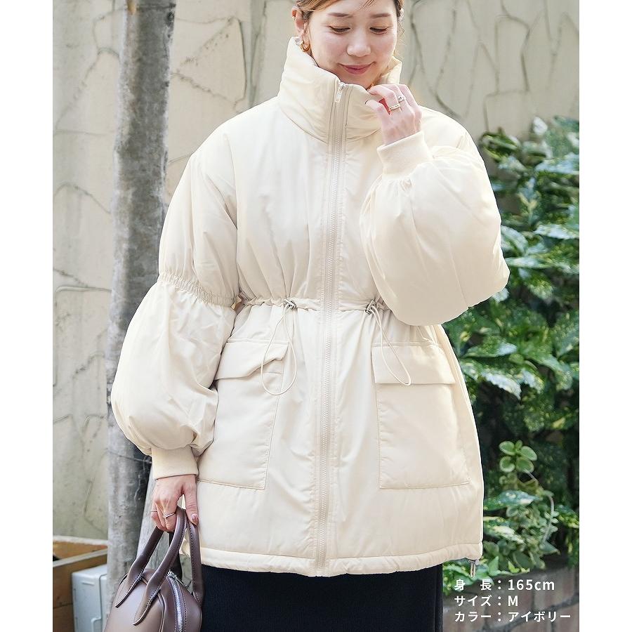 reca（レカ） ドロストギャザースタンドカラーコート y8212 レディース