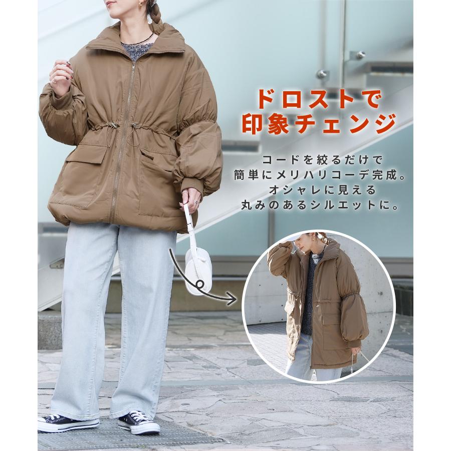 reca（レカ） ドロストギャザースタンドカラーコート y8212 レディース