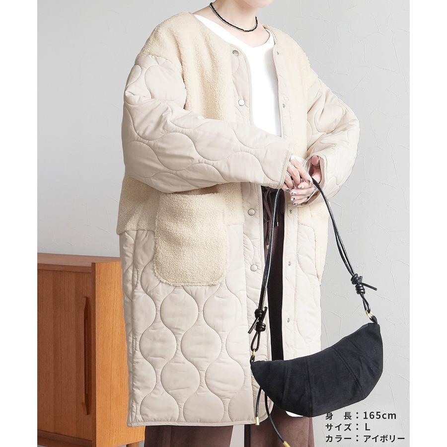 reca（レカ） ノーカラーボア×ひょうたんキルトコート y9961