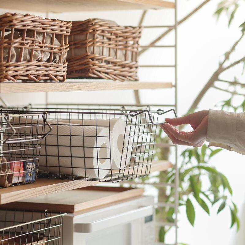 スタッキング バスケット Ancien fil Mサイズ 収納 ハンドル付き