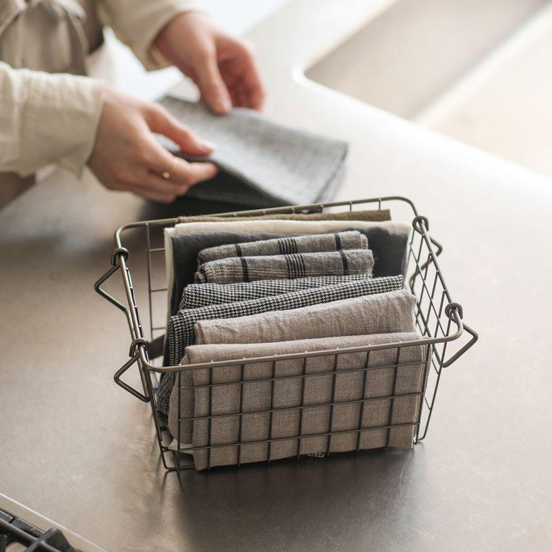 スタッキング バスケット Ancien fil Sサイズ 収納 ハンドル付き