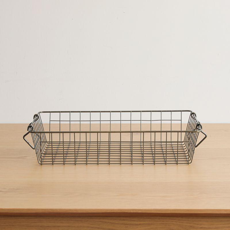 スタッキング バスケット Ancien fil 浅型 Mサイズ 収納 ハンドル付き