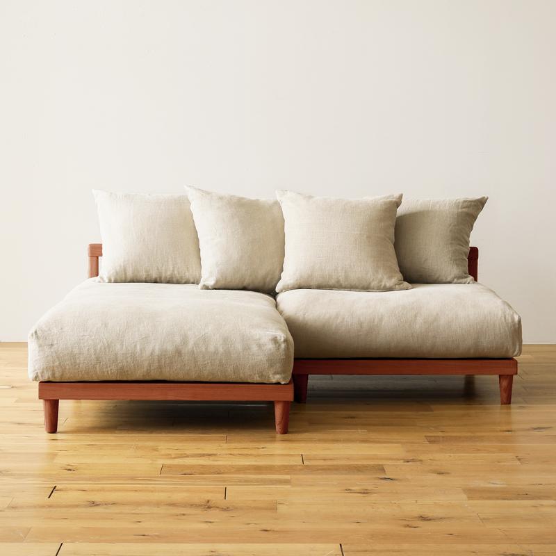 ソファー 2点セット AGRA あぐら カウチ 1.5人掛け ヴィンテージレッド