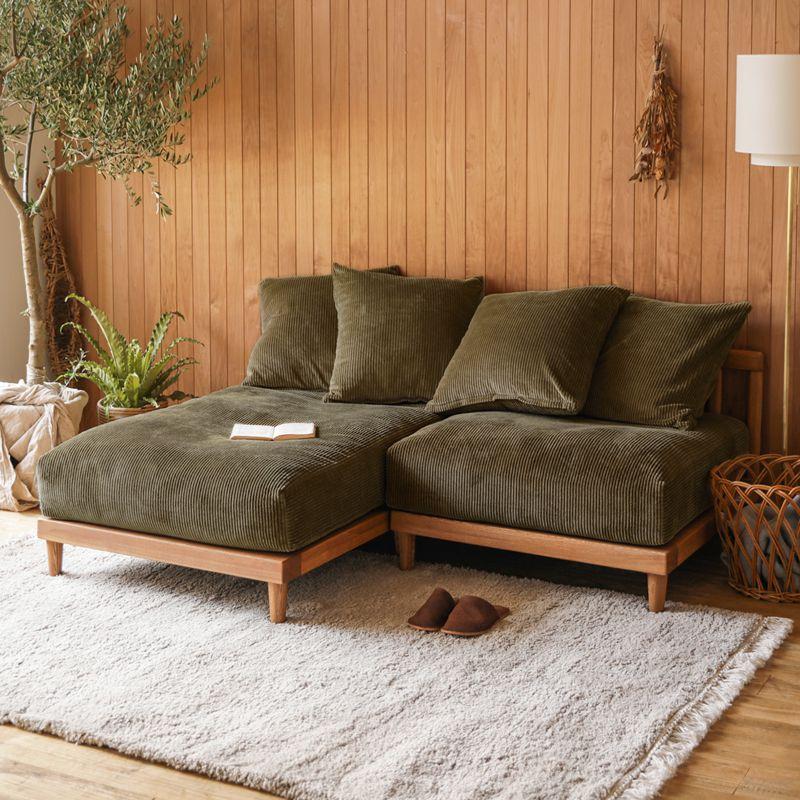 ソファー 2点セット AGRA あぐら カウチ 1.5人掛け ヴィンテージレッド