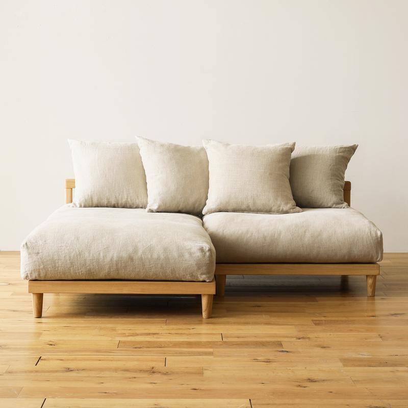 ナチュラルフレーム】 ソファー 2点セット AGRA あぐら 1.5人掛け
