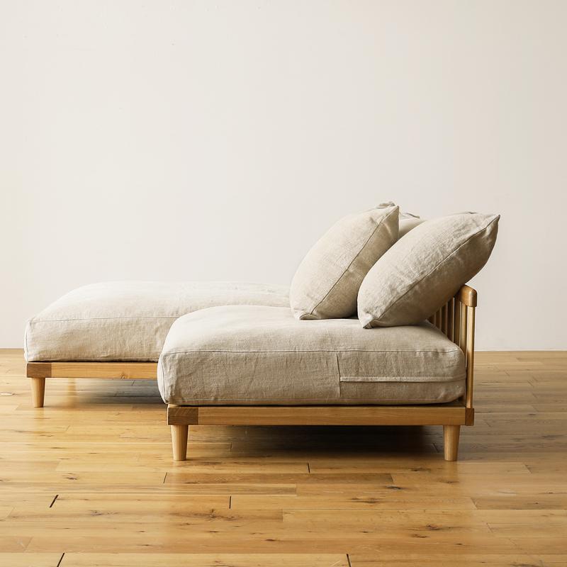 ナチュラルフレーム】 ソファー 2点セット AGRA あぐら カウチ 1.5人