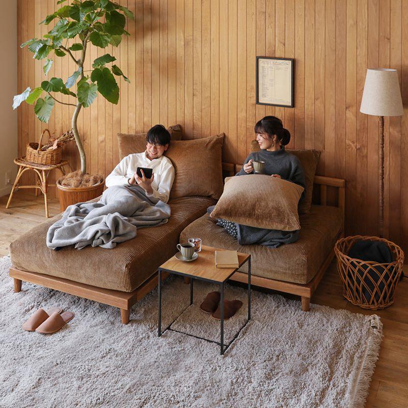 ナチュラルフレーム】 ソファー 2点セット AGRA あぐら カウチ 1.5人