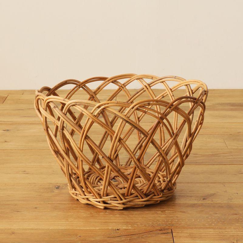 収納 バスケット カゴ かご ラタン 籐 丸バスケット AROROG Sサイズ 籐