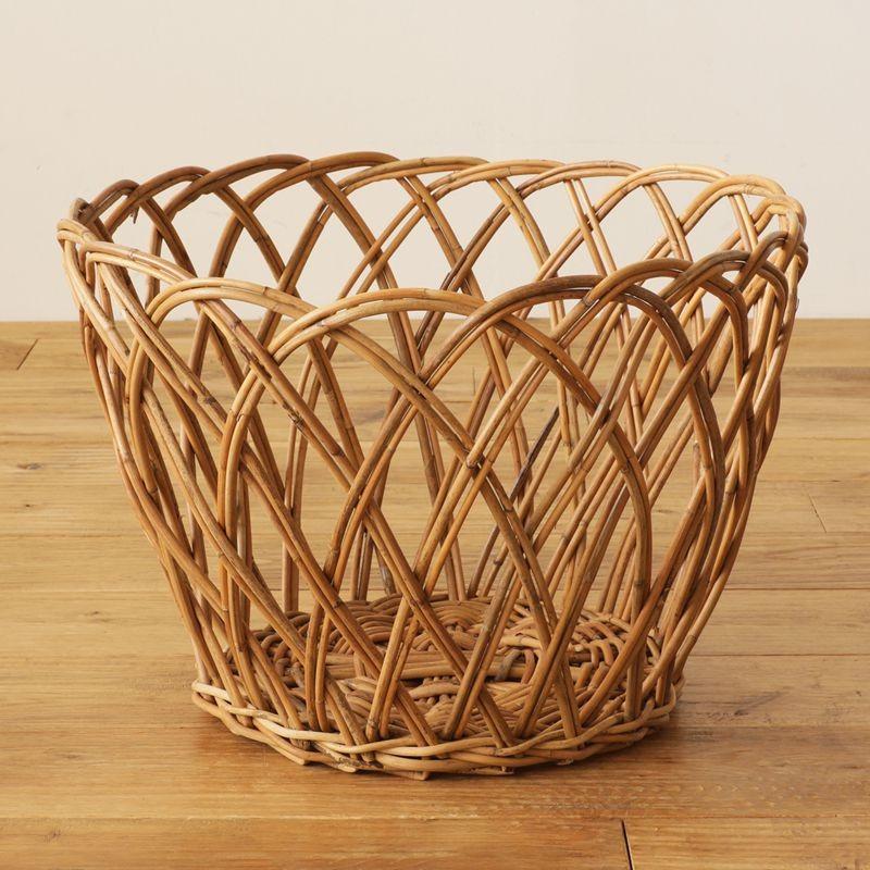 収納 バスケット カゴ かご ラタン 籐 丸バスケット AROROG Sサイズ 籐