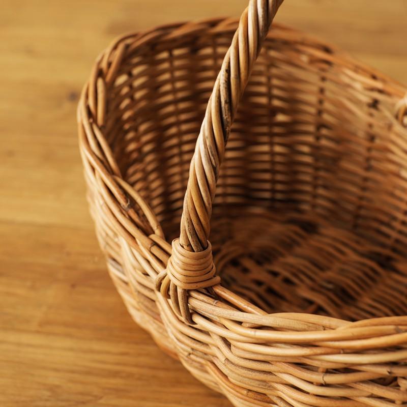 希少！アンティーク 北欧 大型 天然木と籐のバスケット イギリスから届いた大きなサイズのバスケット、アンティークのドッグ