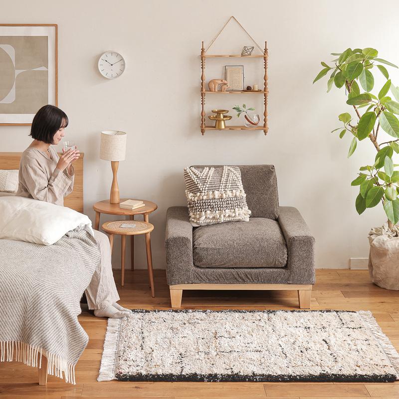 ラグマット BIANCA LINE-DOT 100×140 ウィルトン織り 長方形 ホット