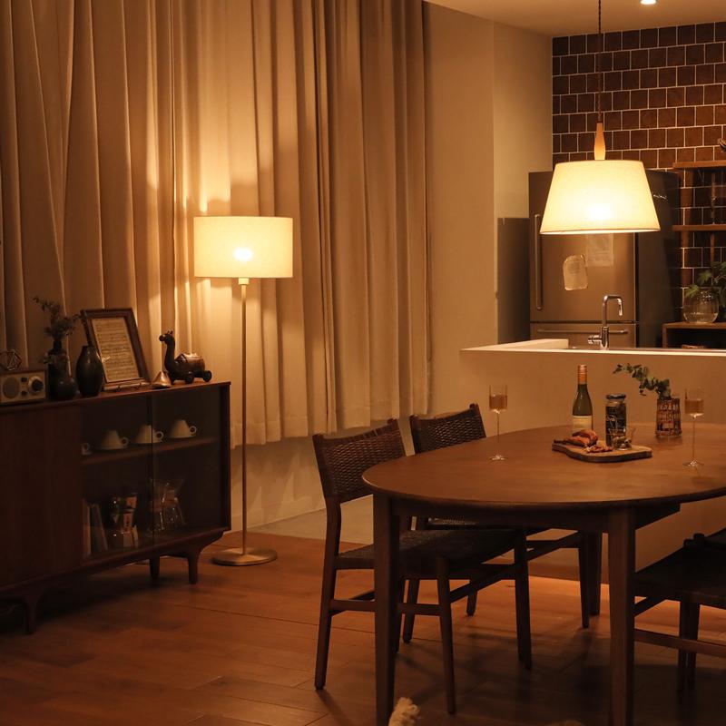 フロアライト 照明 スタンドライト Brass＆LinenMix LED電球付属 日本