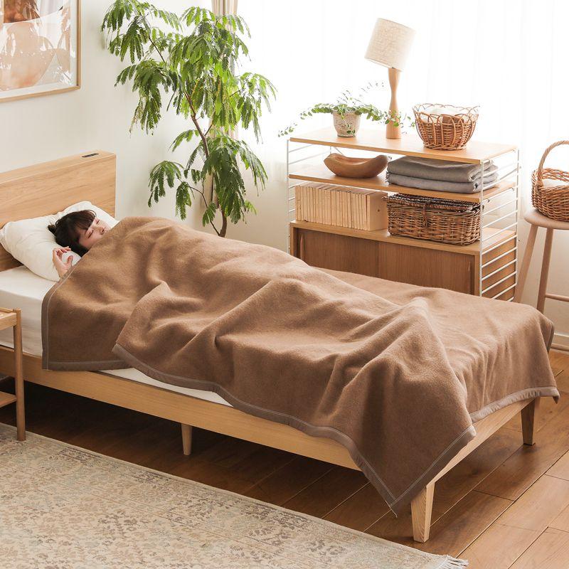 日本製 キャメル100％ あったか毛布 セミダブル 160×210 ラクダ