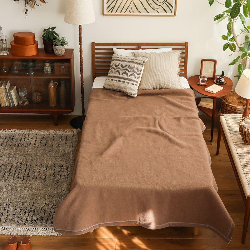 日本製 キャメル100％ あったか毛布 セミダブル 160×210 ラクダ