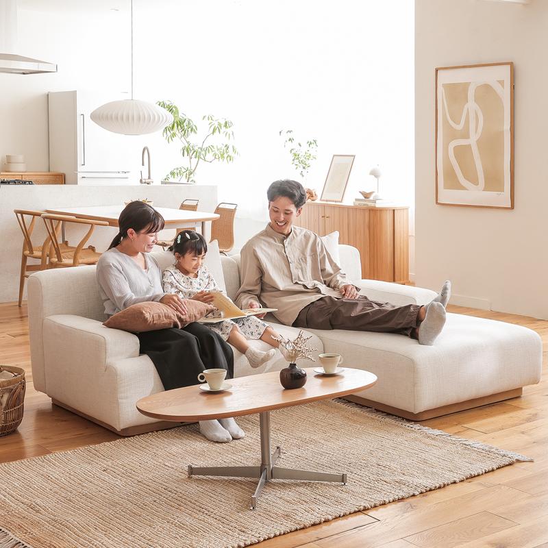Class unit sofa カウチセット Bタイプ ユニットソファー ソファーセット 1人掛け×カウチ右アーム 北欧 カバーリング ペット対応生地 アイボリー グレー_5