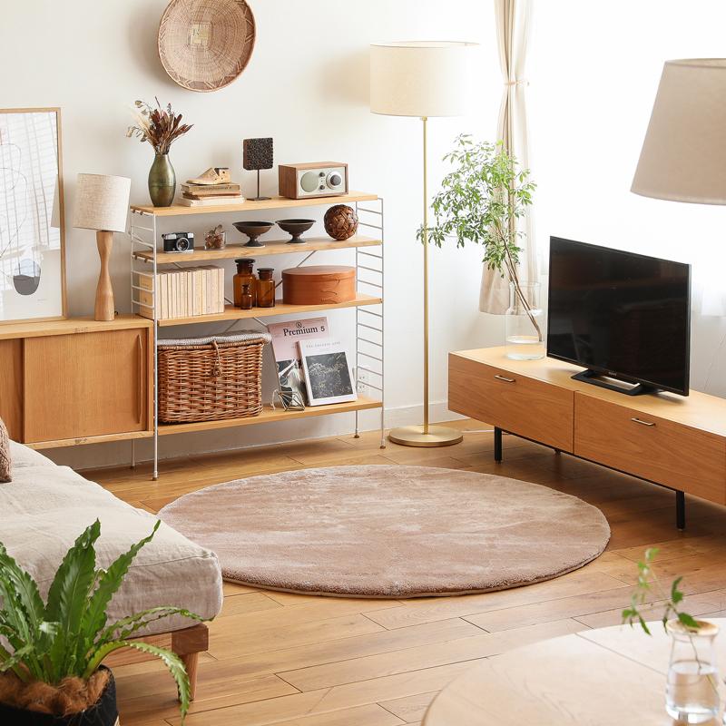 洗える マイクロファイバー ラグ ラグマット colette 直径 140 円形