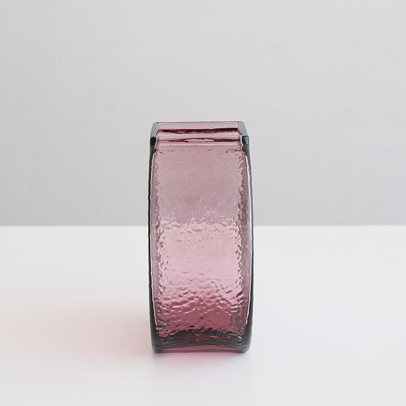 フラワーベース Sghr DENDEN デンデン ガラス 高さ9cm ワインレッド