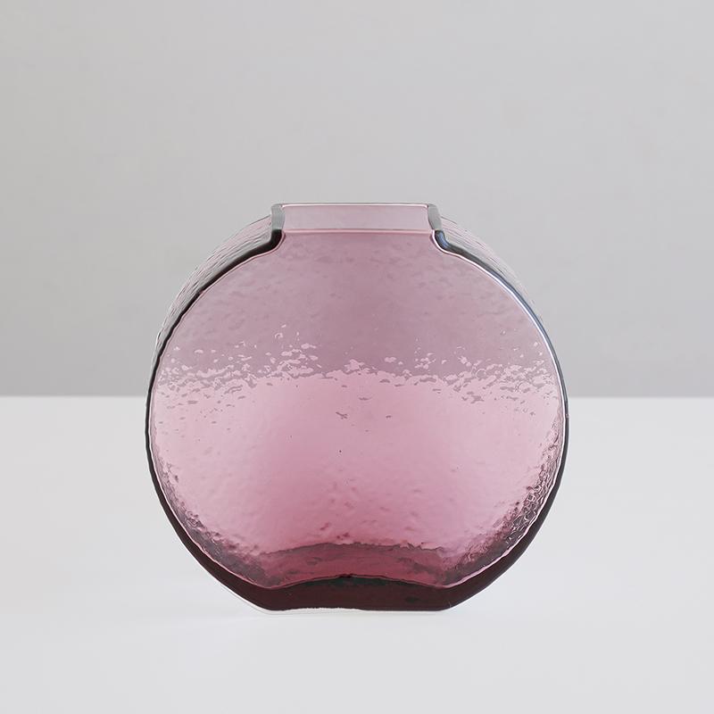 フラワーベース Sghr DENDEN デンデン ガラス 高さ9cm ワインレッド