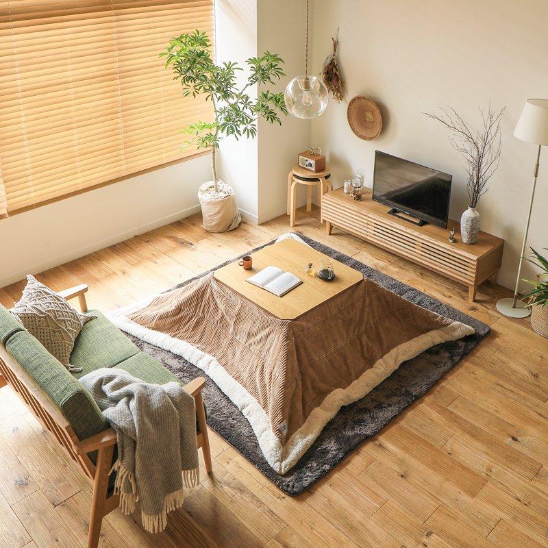 こたつテーブル 正方形 75 EDDIE 布団がずれない ウォールナット