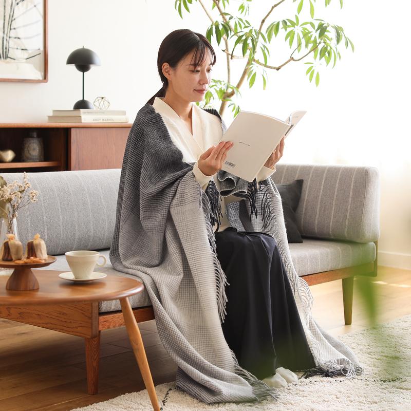 【未使用】 ELVANG ブランケット アルパカウールブランケット elvang Horizon 130×200 エルヴァン