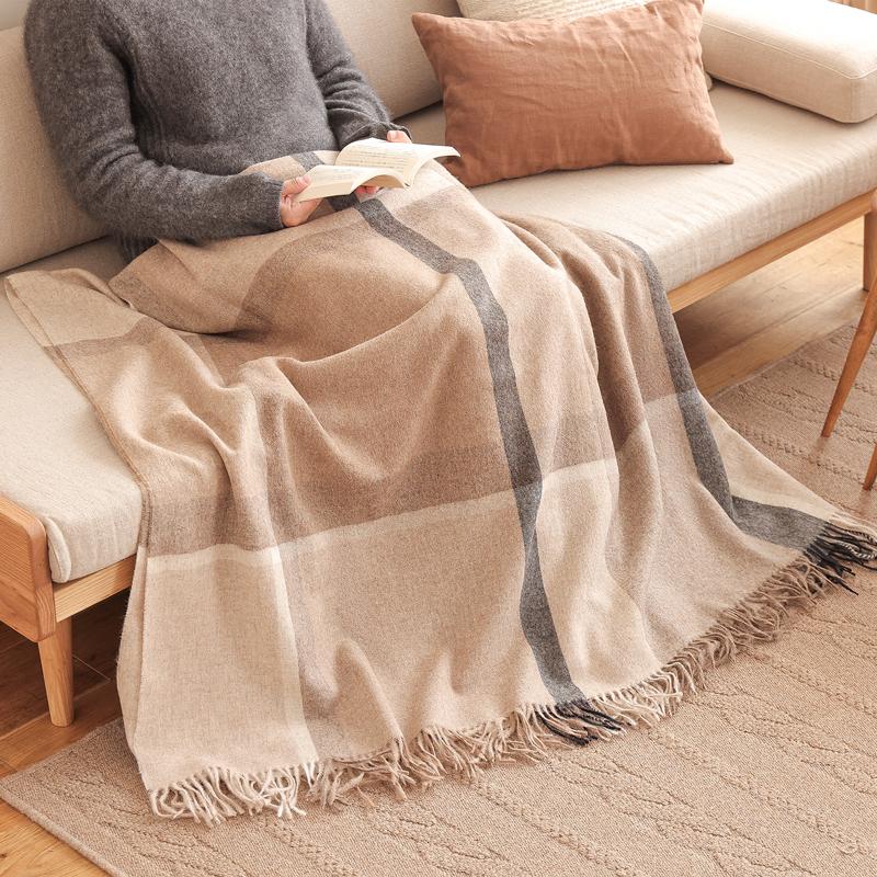 アルパカウールブランケット elvang Manhattan 130×200 ベージュ
