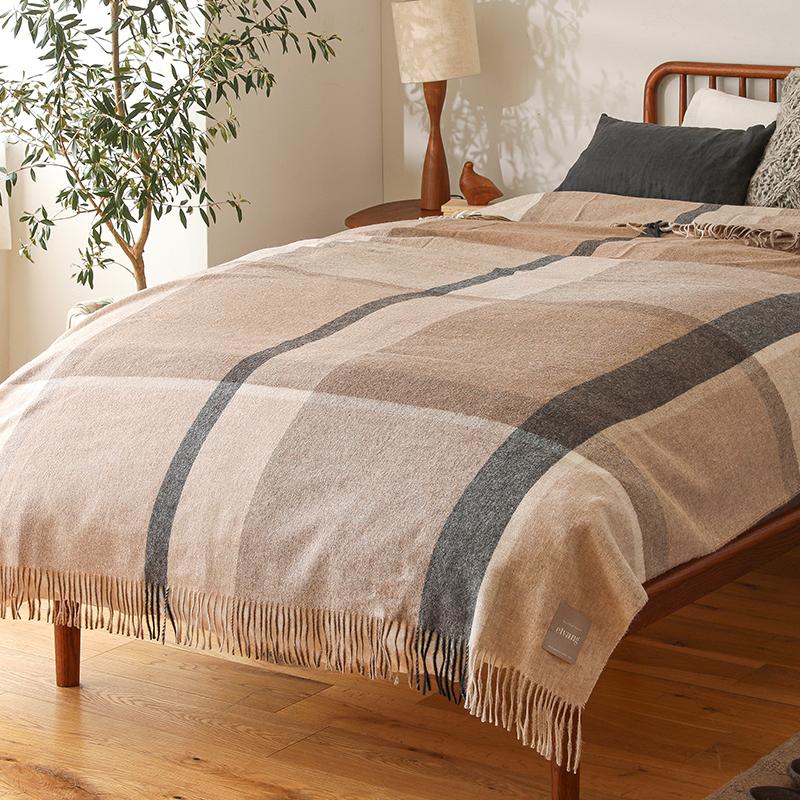 アルパカウールブランケット elvang Manhattan 130×200 ベージュ