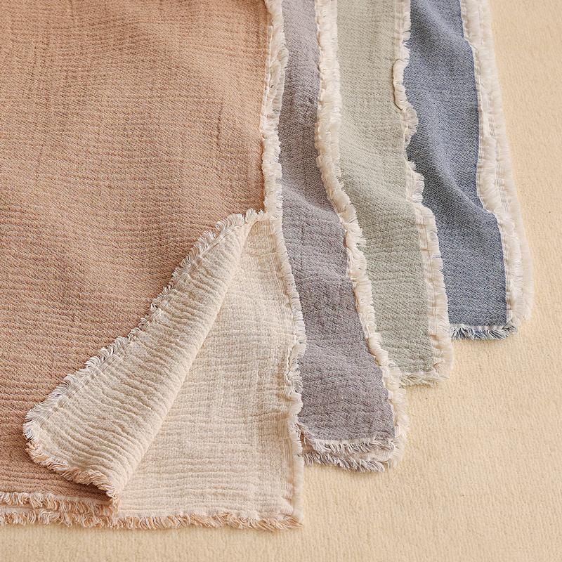コットンブランケット elvang Thyme 130×180 ベージュ グリーン グレー