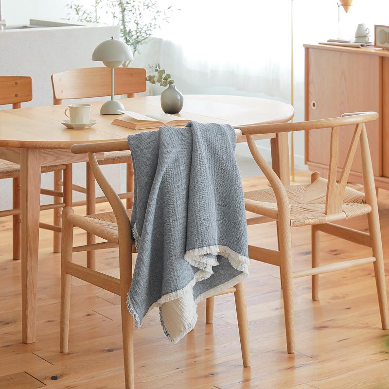 コットンブランケット elvang Thyme 130×180 ベージュ グリーン グレー