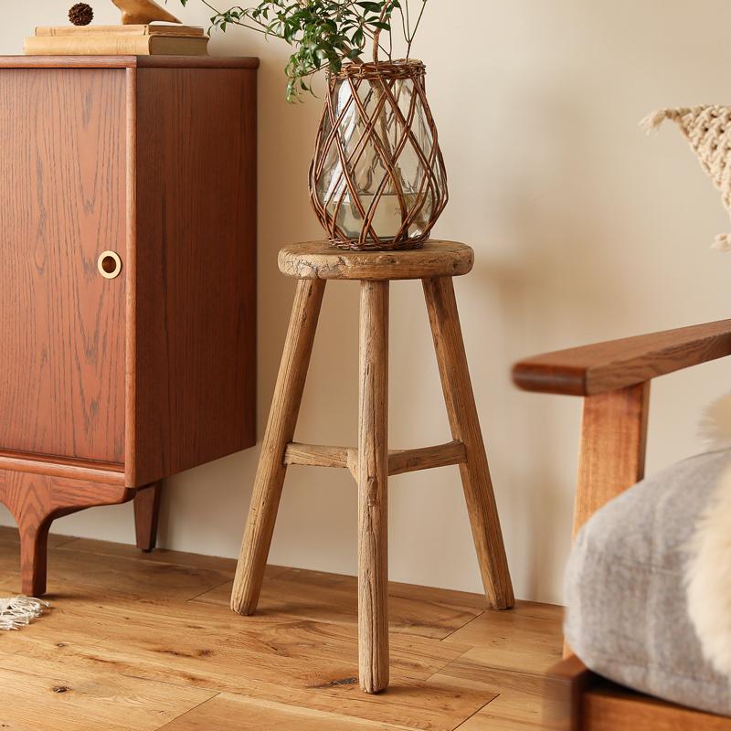 スツール Vintage Elm Wood ラウンド エルムウッド フラワースタンド 鉢置き 植物棚 飾り台 木製 天然木 ニレ材 ナチュラル 円形 |  | 03