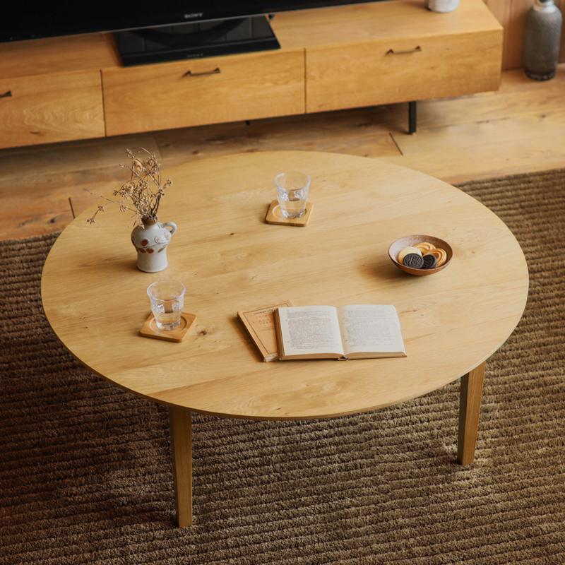 こたつテーブル FAM／NA ナチュラル 円形 110 オーク ハロゲンヒーター