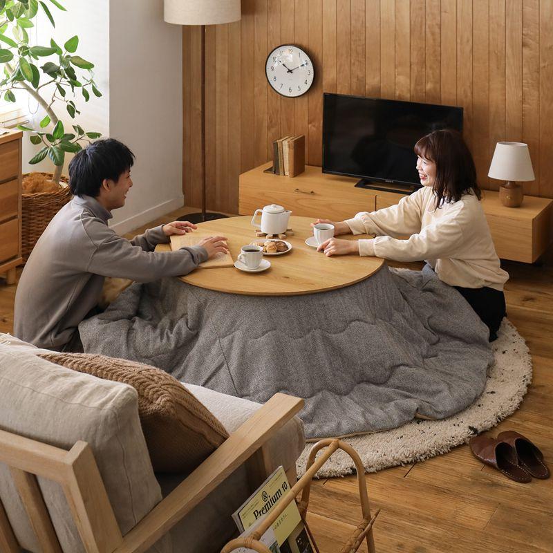 こたつテーブル FAM／NA ナチュラル 円形 90 オーク ハロゲンヒーター