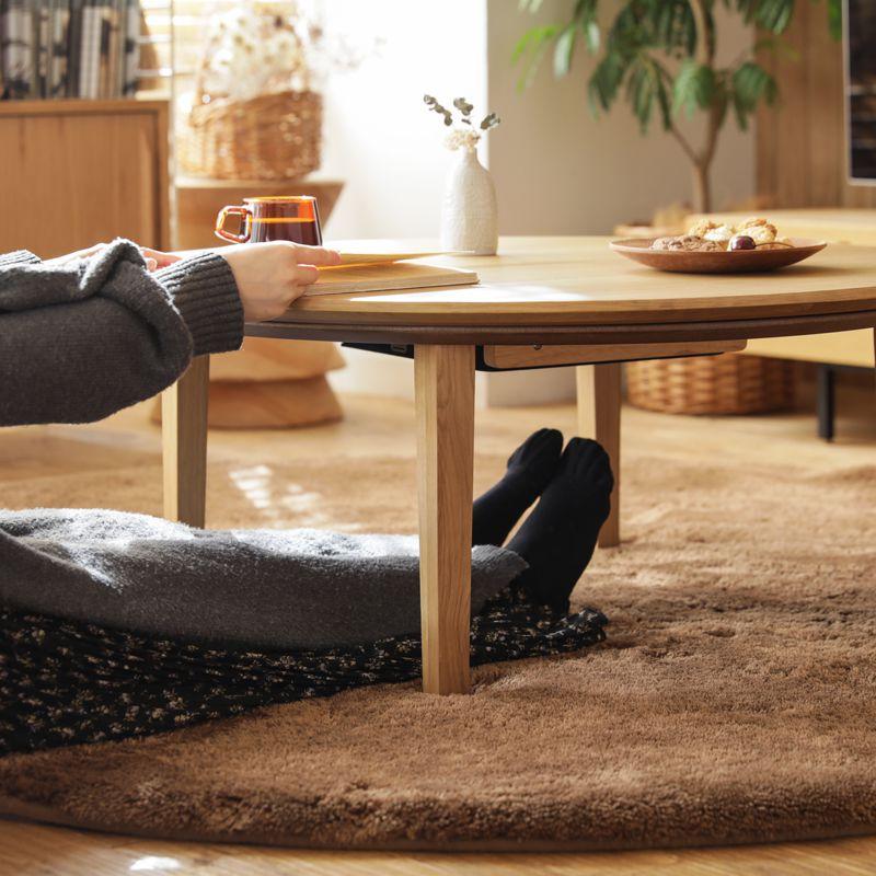 こたつテーブル FAM／NA ナチュラル 円形 90 オーク ハロゲンヒーター