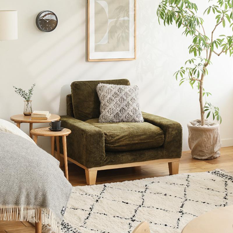 ソファー 1人掛けソファ folk／NA ナチュラル 北欧 おしゃれ フェザー