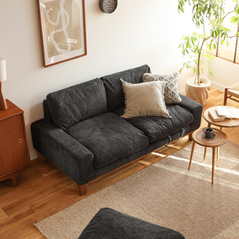 ソファー 2人掛け folk／BR ブラウン 北欧 ヴィンテージ ファブリック